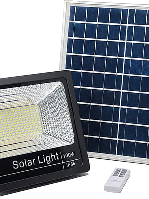 Luz Reflector Solar Led 100w Panel Autónomo Ahorro energia